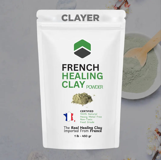 French Green Clay Powder - Food Grade 1 lb - Heavy Metal Free CLAYER