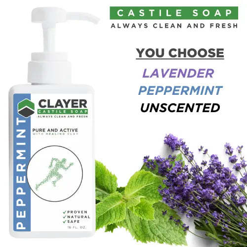 Organic Soap castile - Active / Parkour / gym - 16 fl oz. - CLAYER