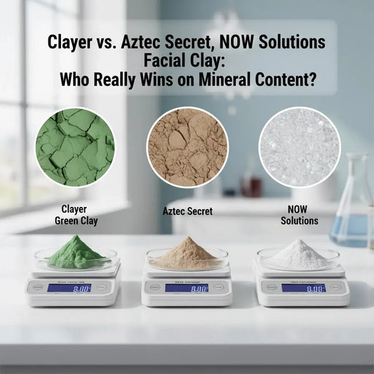 Clayer vs. Aztec Secret, NOW Solutions, Facial Clay: Who Really Wins on Mineral Content? - CLAYER