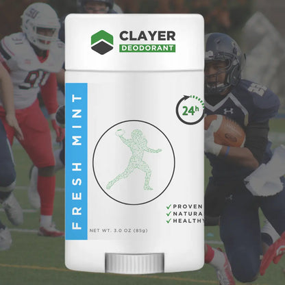 Natural Deodorant - Football Players - 3.35 OZ - NEW FORMULA - CLAYER