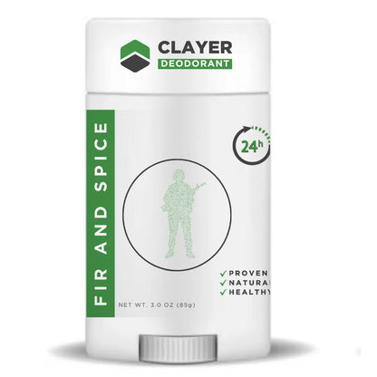 Natural Deodorant - Military - 3.35 OZ - NEW FORMULA - CLAYER