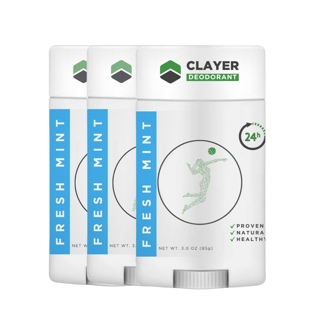 Natural Deodorant - Volleyball Players - 2.75 OZ - Aluminum Free CLAYER