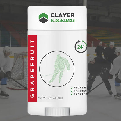 Natural Deodorant - Hockey Players - 3.35 OZ - NEW FORMULA - CLAYER