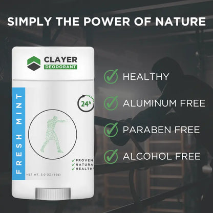 Natural Deodorant - Boxers Pro Sport - 3.35 OZ - NEW FORMULA - CLAYER