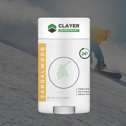 Natural Deodorant - Snowboarders - 3.35 OZ - NEW FORMULA - CLAYER
