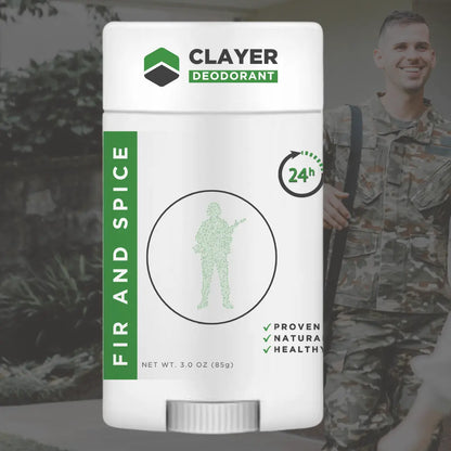 Natural Deodorant - Military - 3.35 OZ - NEW FORMULA - CLAYER