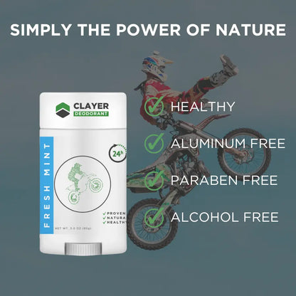 Natural Deodorant - FMX Riders 3.35 OZ - NEW FORMULA - CLAYER