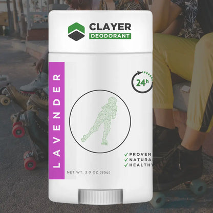 Natural Deodorant - Roller Skaters - 3.35 OZ - NEW FORMULA - CLAYER