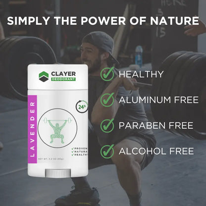 Natural Deodorant - Weight Lifters - 3.35 OZ - NEW FORMULA - CLAYER