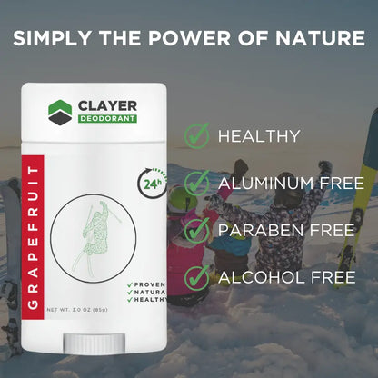 Natural Deodorant - Skiers - 3.35 OZ - NEW FORMULA - CLAYER