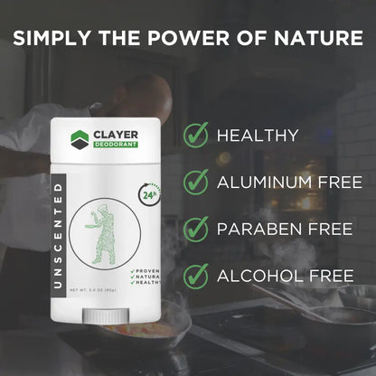 Natural Deodorant - Kitchen Chefs - 3.35 OZ - NEW FORMULA - CLAYER