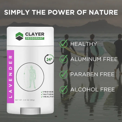 Natural Deodorant - Surfers - 3.35 OZ - NEW FORMULA - CLAYER