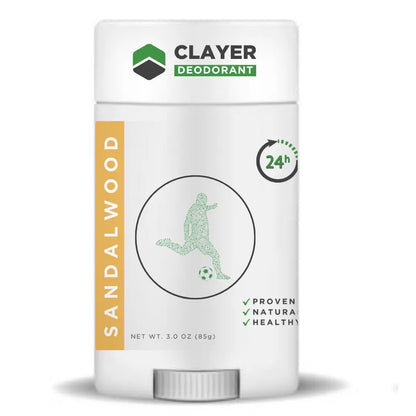 Natural Deodorant - Soccer Players - 3.35 OZ - NEW FORMULA - CLAYER