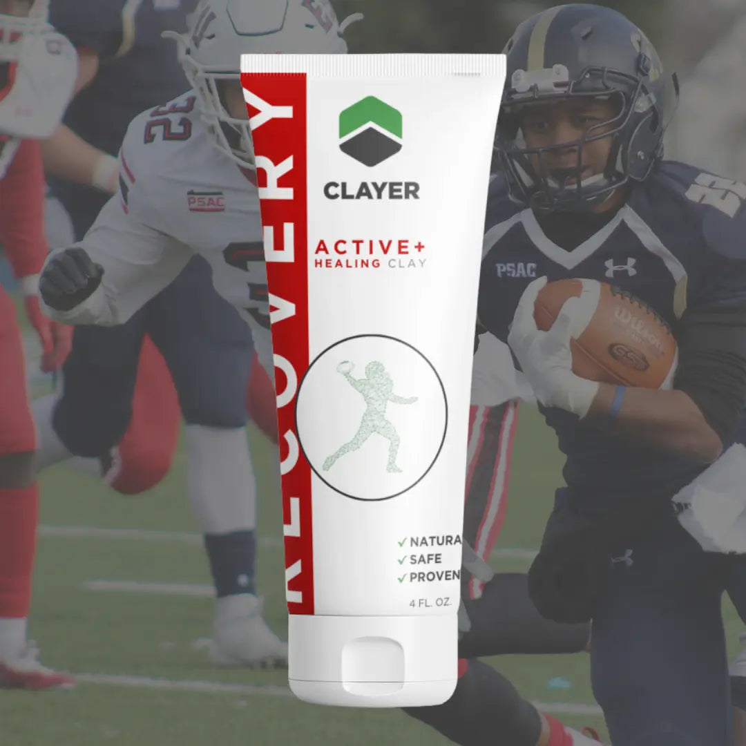 Football Players Faster Recovery - 4 FL. OZ. CLAYER- green clay - healing clay - bentonite clay