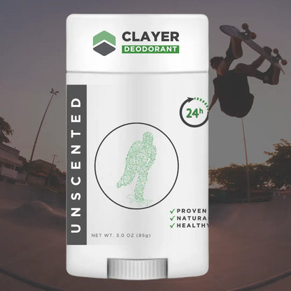 Natural Deodorant - Skateboarders - 3.35 OZ - NEW FORMULA - CLAYER