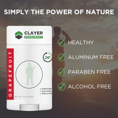 Natural Deodorant - Military - 3.35 OZ - NEW FORMULA - CLAYER