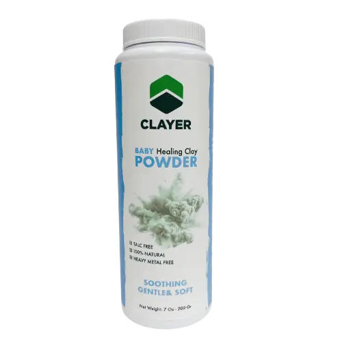 Baby Powder - Talc Free, Heavy Metal Free Healing Clay 7 oz