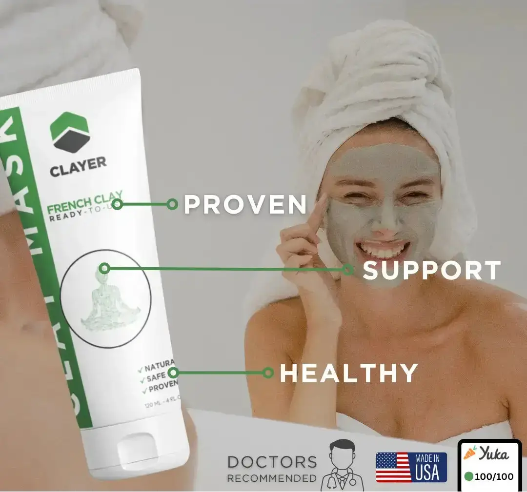 Clay Mask - 4FL.OZ. - Anti-Aging - Ready-to-Use healing clay - Facial Care - CLAYER