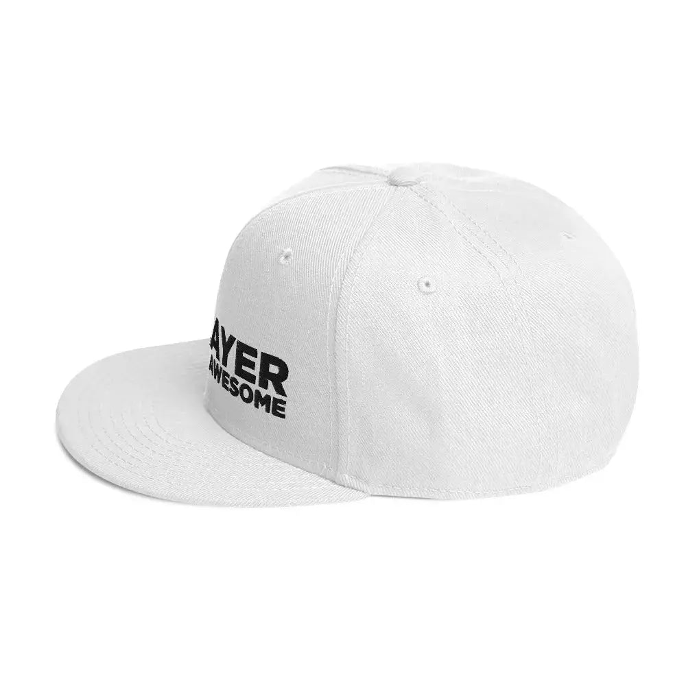 Feel Awesome Snapback Hat - CLAYER close up logo