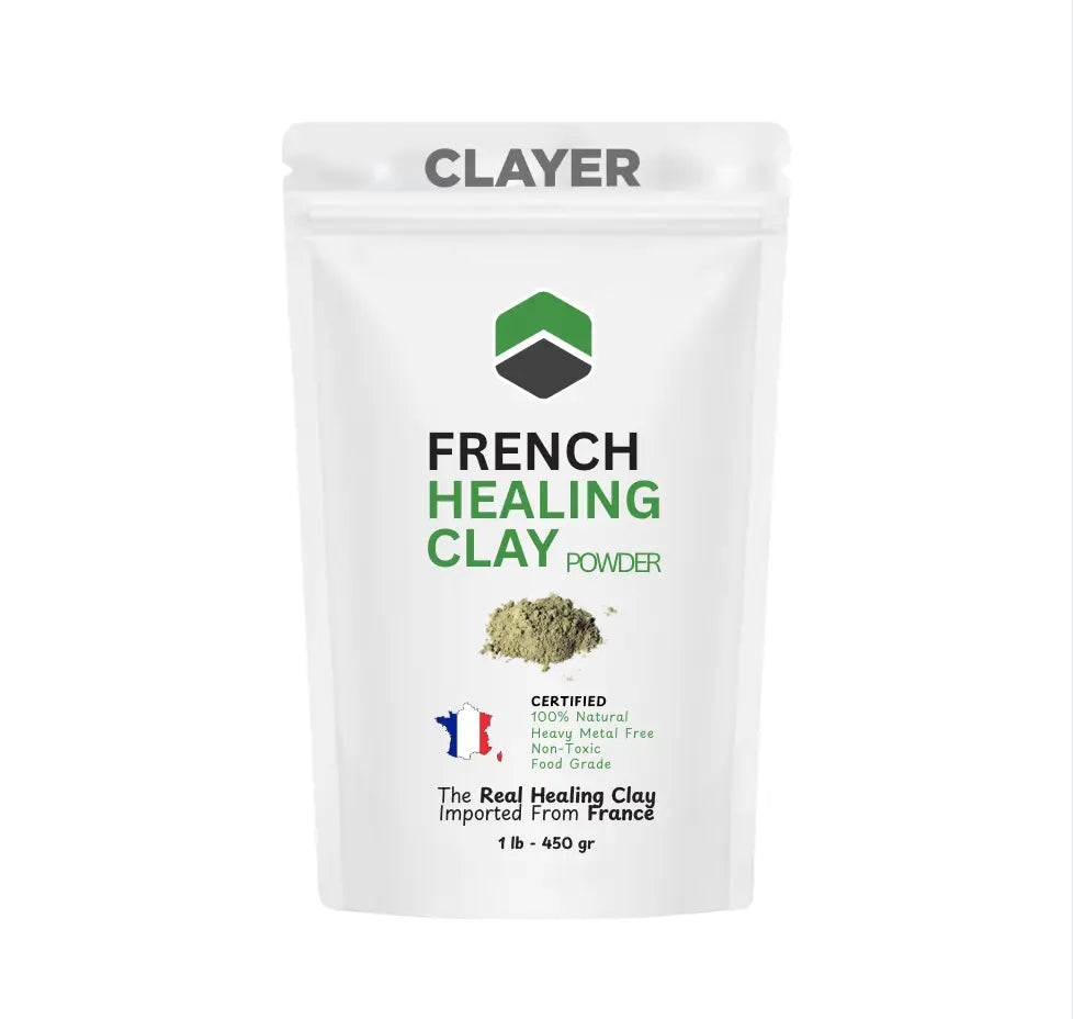 French Green Clay Powder - Food Grade 1 lb - Heavy Metal Free CLAYER