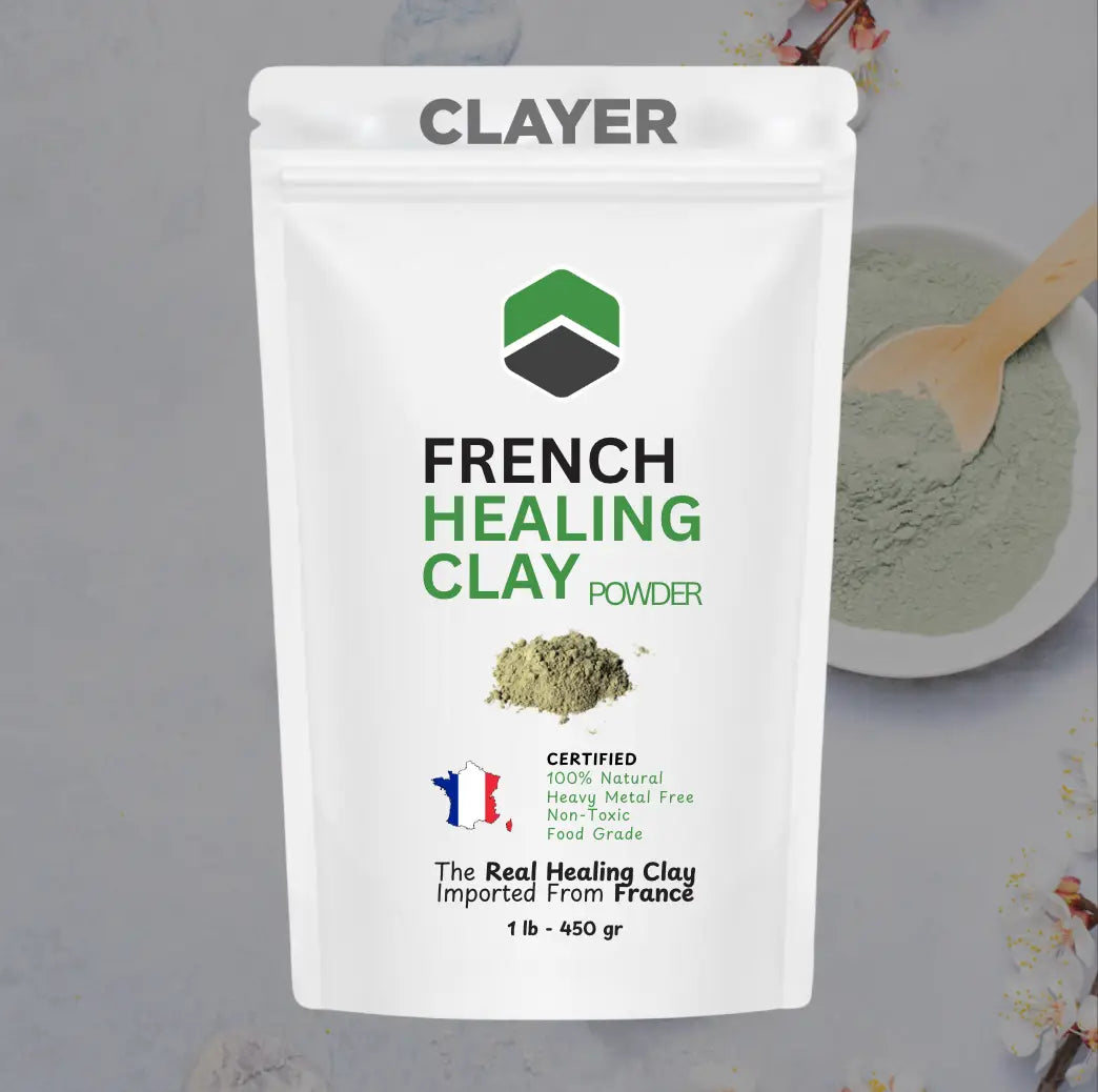 French Green Clay Powder - Food Grade 1 lb - Heavy Metal Free CLAYER
