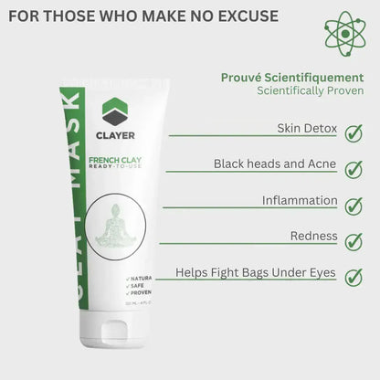Clay Mask - 4FL.OZ. - Anti-Aging - Ready-to-Use healing clay - Facial Care - CLAYER
