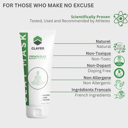 Clay Mask - 4FL.OZ. - Anti-Aging - Ready-to-Use healing clay - Facial Care - CLAYER