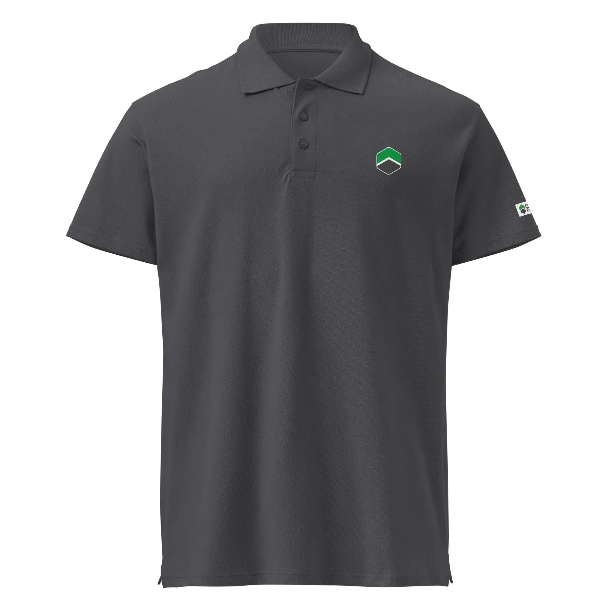 Premium pique polo shirt | Logo - CLAYER#1 Green Clay ducts Used by