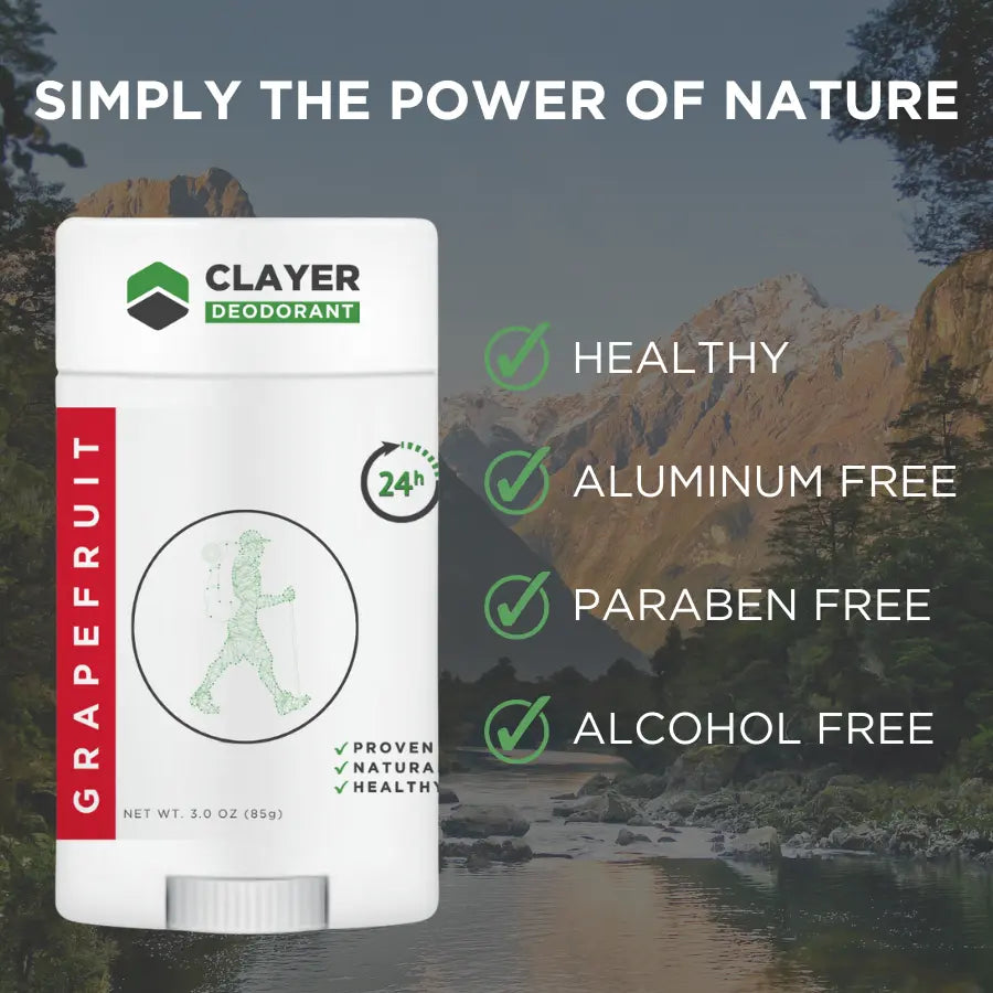 Natural Deodorant - Adventure 2.75 OZ - pack of 3 CLAYER- green clay - healing clay - bentonite clay