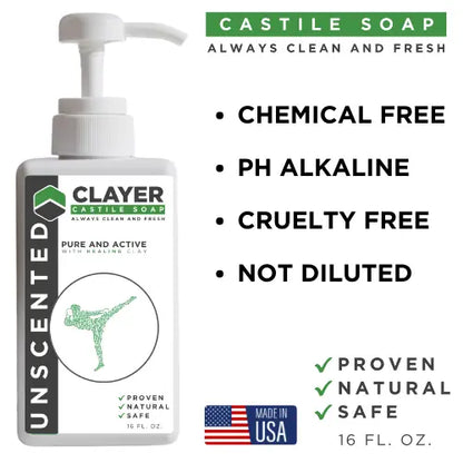 Organic Castile Soap - Fighters - 16 fl oz. - CLAYER
