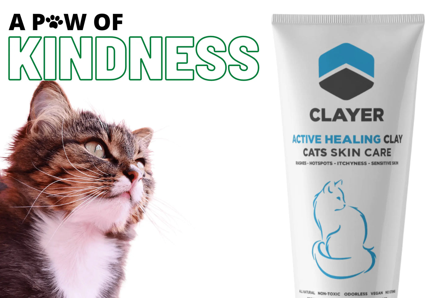 Clayer - Активная лечебная глина для кошек - Уход за кошками - CLAYER