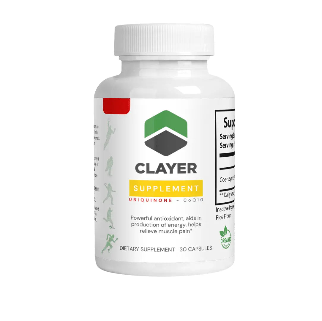 Clayer - Energy and Muscle Pain Reliever - CoQ10 Ubiquinone - CLAYER