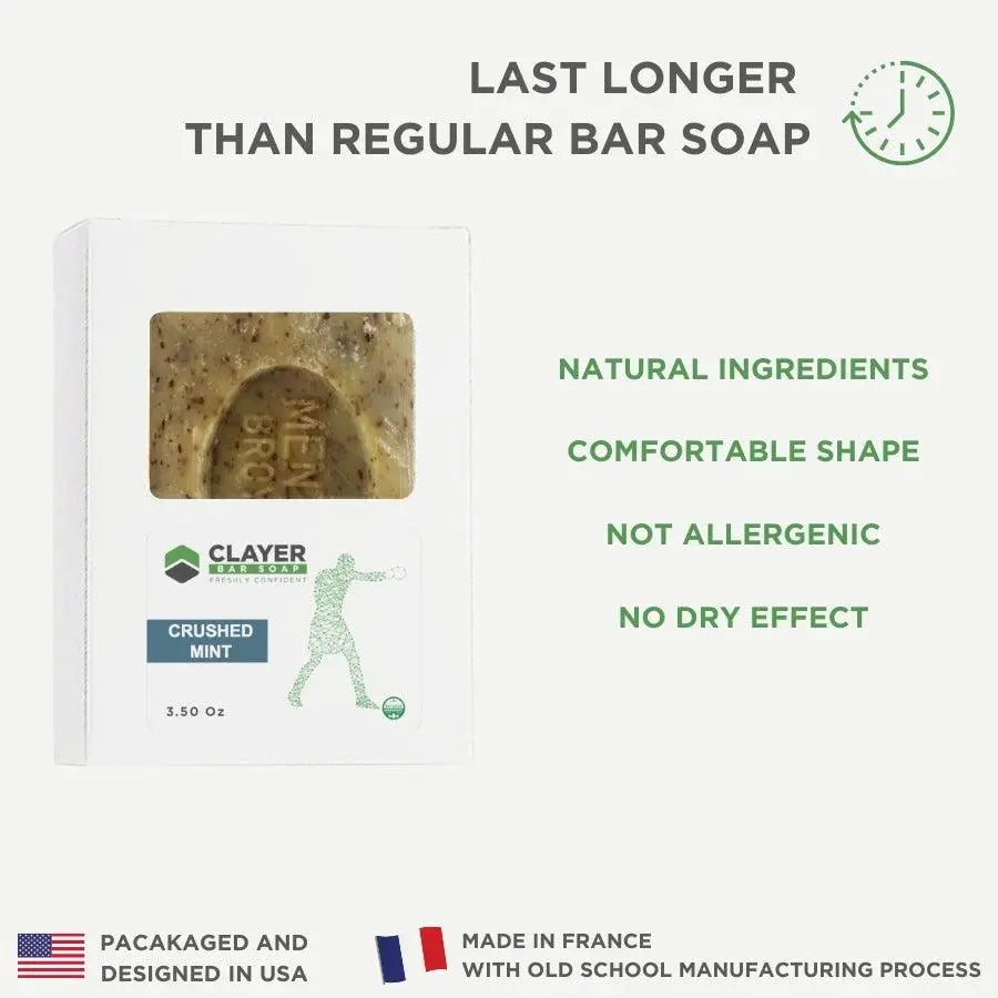 Clayer – Fighters Natural Bar Soap – 3.5 oz – 3er-Pack – CLAYER
