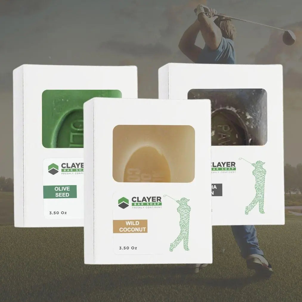 Clayer - Savon naturel en barre pour golfeur - 3.5 oz - Paquet de 3 - CLAYER