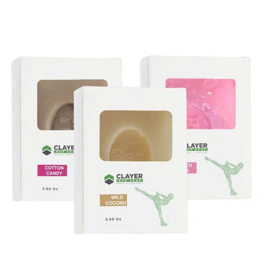 Clayer - Ice Skaters Natural Bar Soap - 3.5 oz - Pack of 3 - CLAYER