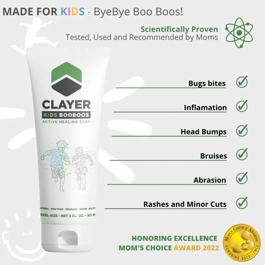 Clayer - Recupero dell'argilla curativa per bambini - Ciao ciao Boo boos - 3 FL. OZ - ARGILLA
