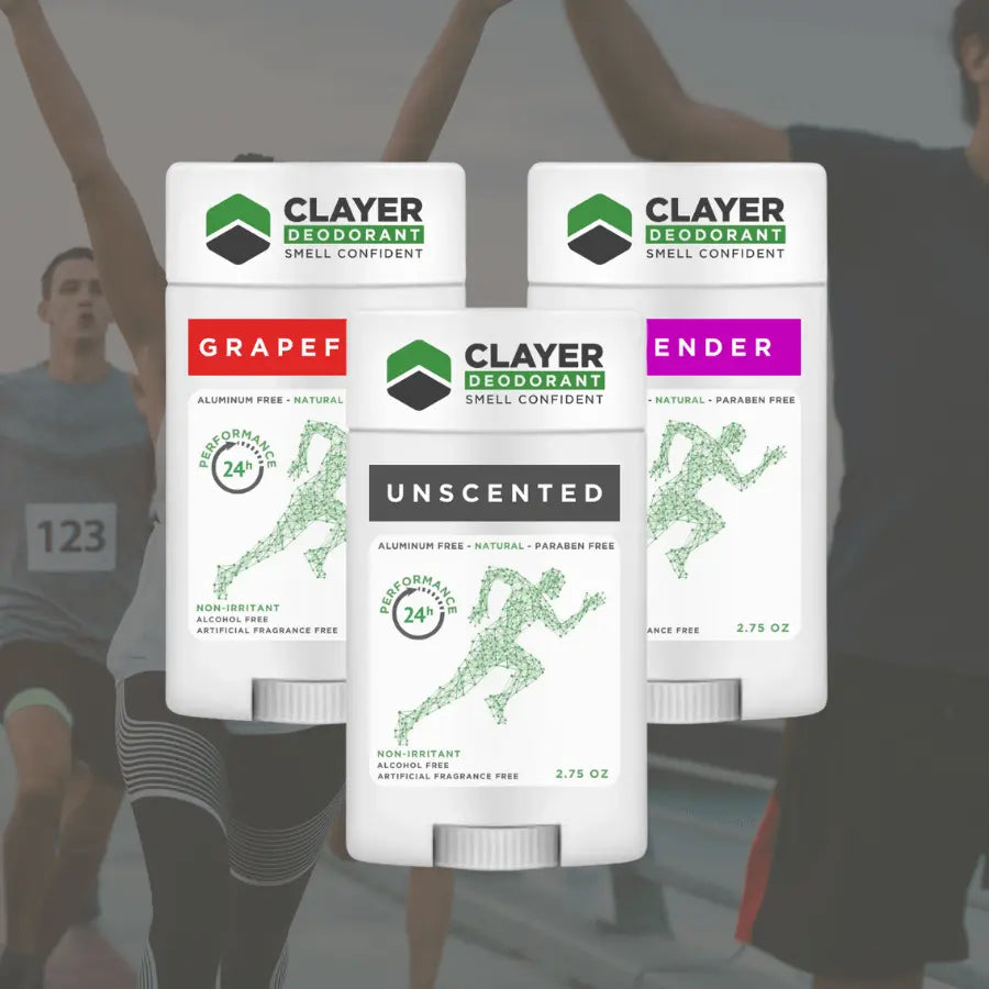 Déodorant naturel Clayer - Mode de vie actif - 2.75 OZ - Pack de 3 - CLAYER