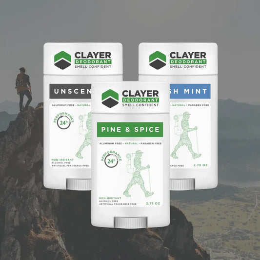 Clayer Natural Deodorant - Adventure 2.75 OZ - 3 kpl pakkaus - CLAYER