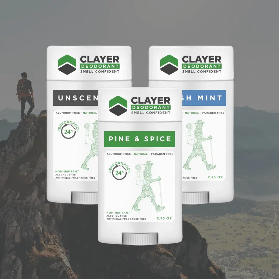 Deodorante naturale Clayer - Adventure 2.75 OZ - confezione da 3 - CLAYER