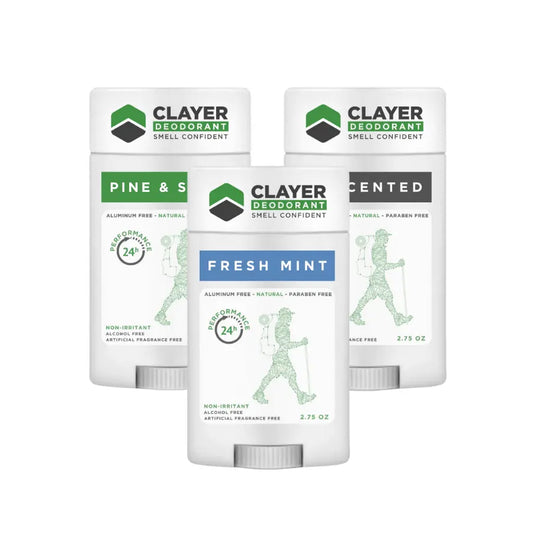 Deodorante naturale Clayer - Adventure 2.75 OZ - confezione da 3 - CLAYER
