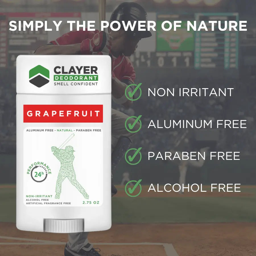 Clayer Natural Deodorant - Baseball Players - 2.75 OZ - CLAYER