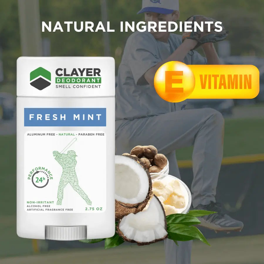 Clayer Natural Deodorant - Baseball Players - 2.75 OZ - Pack of 3 - CLAYER