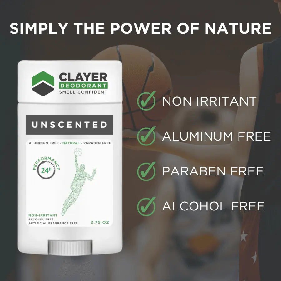 Clayer Natural Deodorant - Basketball Players - 2.75 OZ - CLAYER