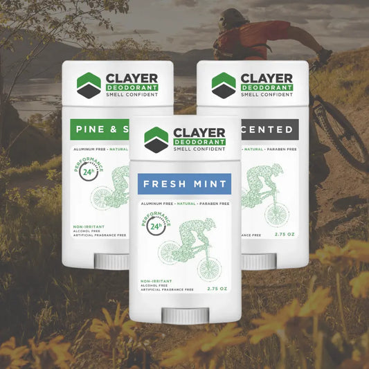Desodorante natural Clayer - Bike Riders 2.75 OZ - Paquete de 3 - CLAYER