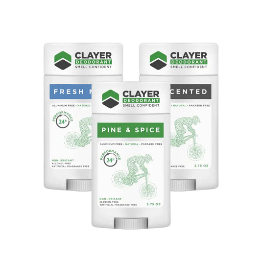 Clayer 天然除臭剂 - 自行车骑手 2.75 盎司 - 3 件装 - CLAYER
