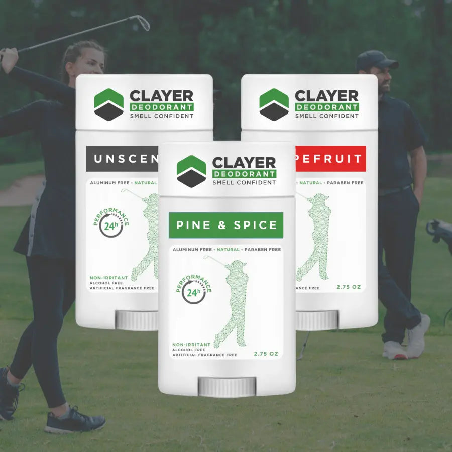 Clayer Natural Deodorant - Golfarit 2.75 OZ - 3 kpl pakkaus - CLAYER