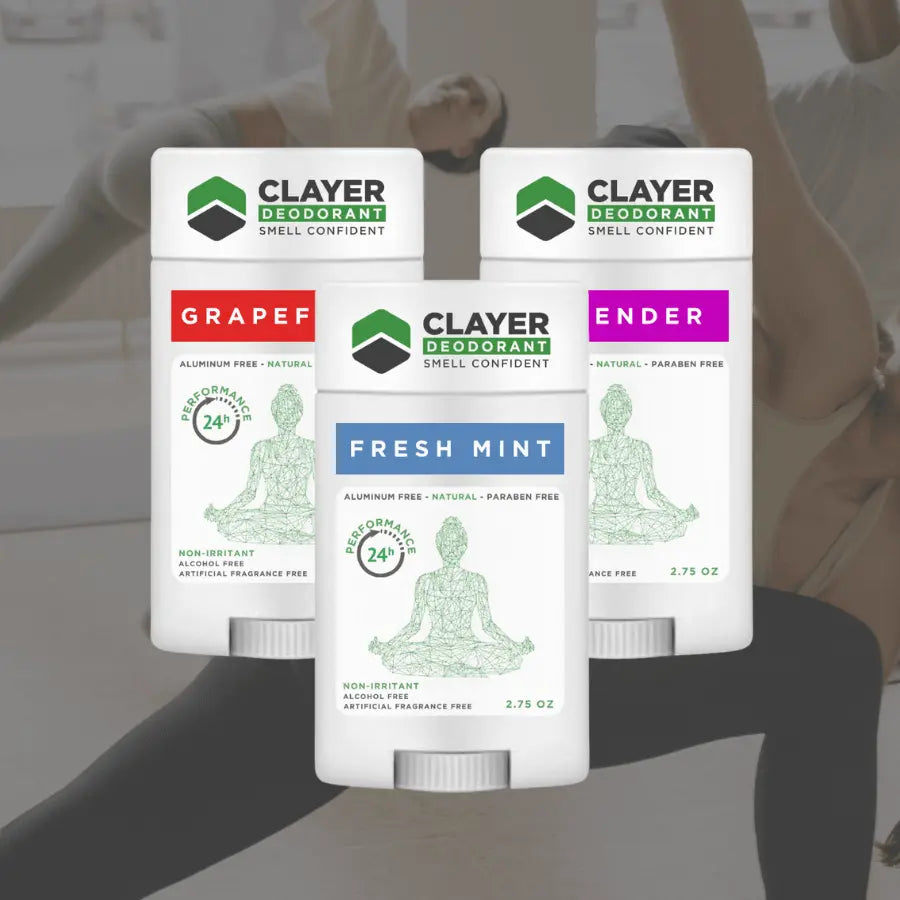 Clayer ナチュラル デオドラント - 健康と平和 2.75 オンス - 3 個パック - CLAYER