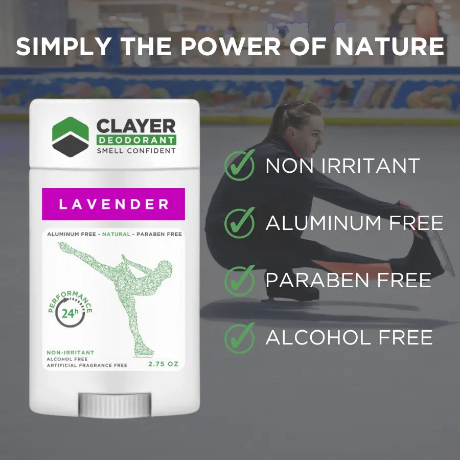 Clayer Natural Deodorant - Ice Skaters - 2.75 OZ - Pack of 3 - CLAYER