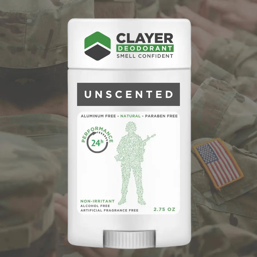 Deodorante naturale Clayer - Giocatori militari - 2.75 OZ - CLAYER