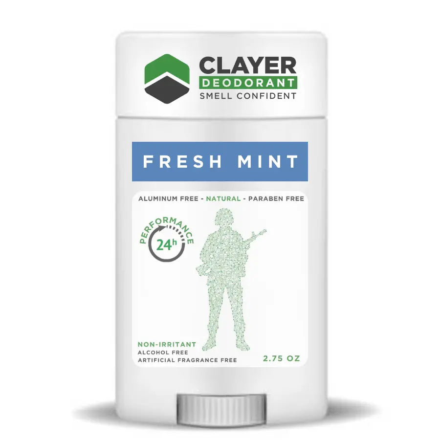 Clayer Natural Deodorant - Military Players - 2.75 OZ - CLAYER